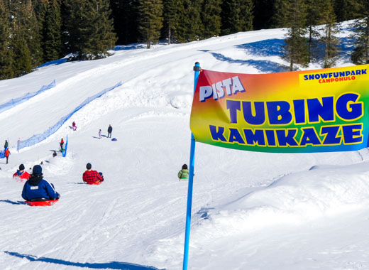 Slopes and tubing area