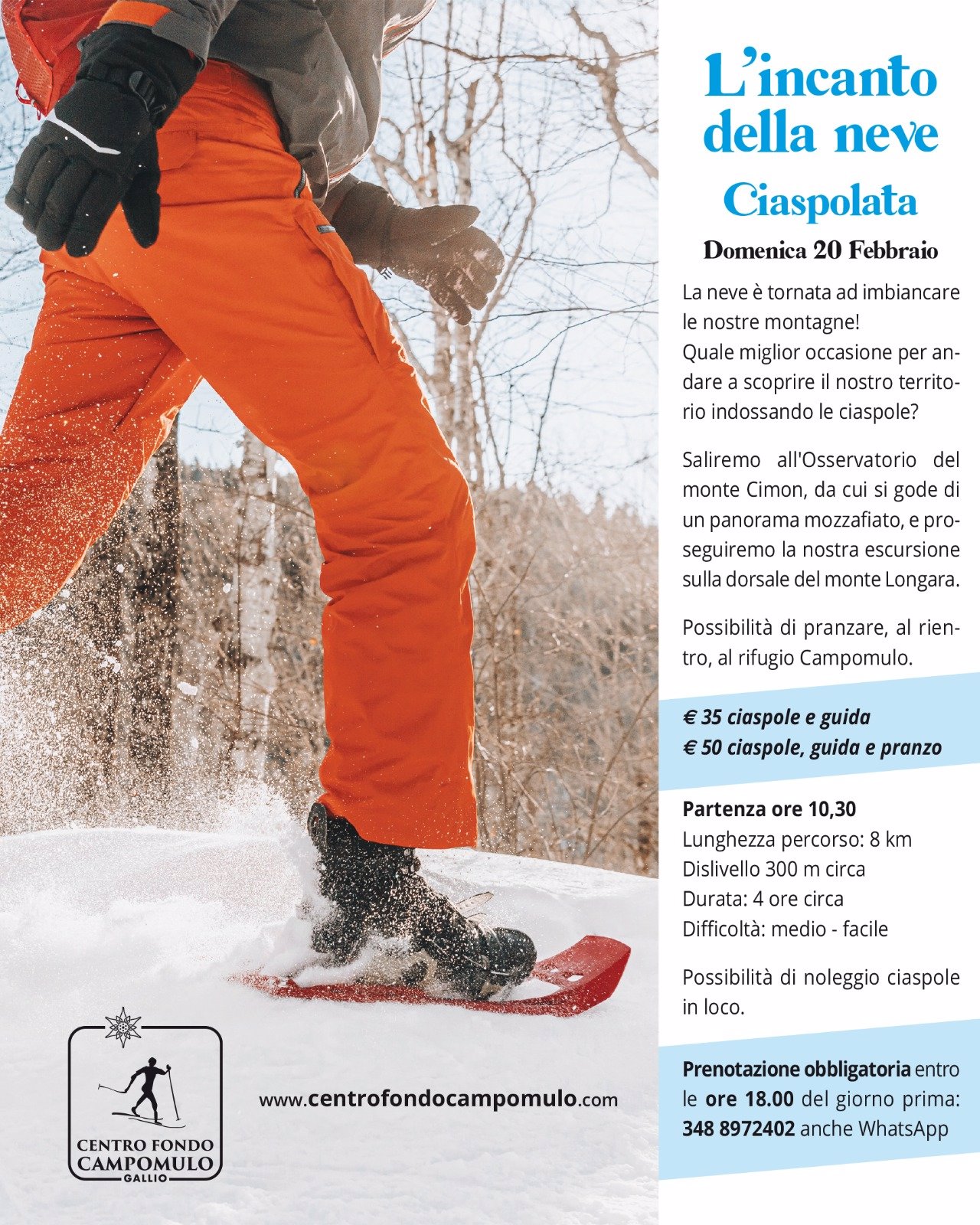 ciaspolata l incanto della neve a campomulo w