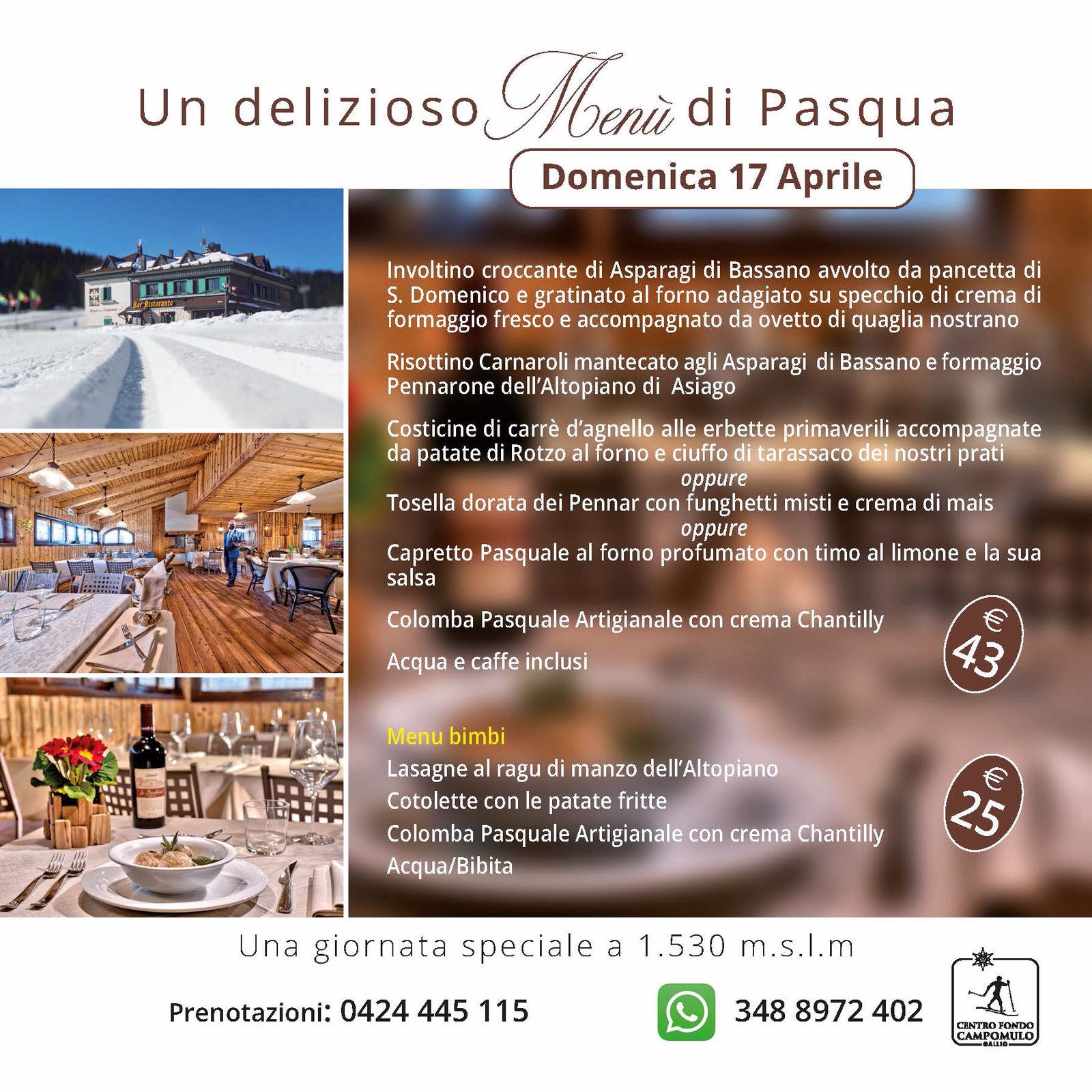 menu pasqua 2022 rifugio campomulo w