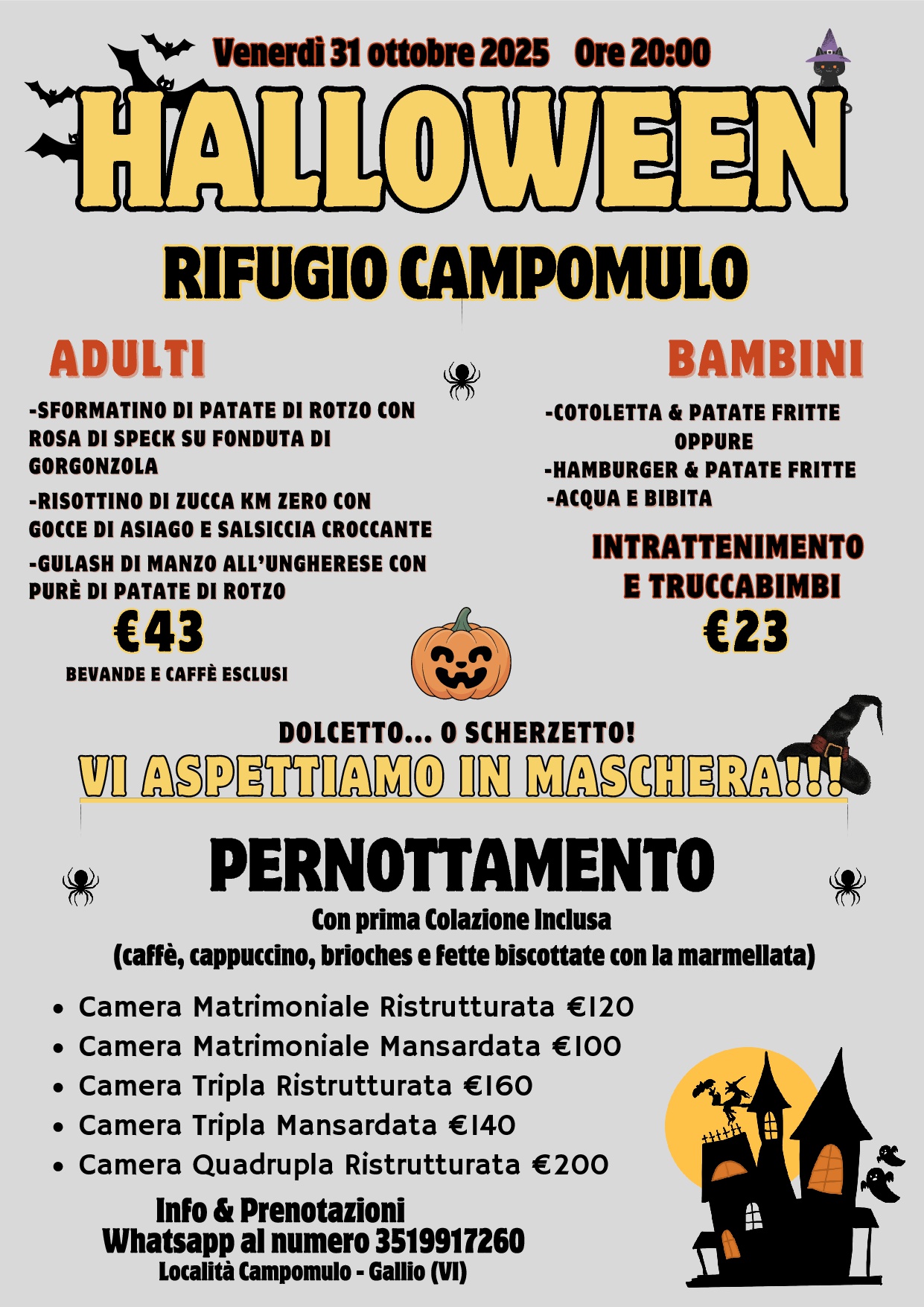 serata di halloween 2025 al rifugio campomulo w